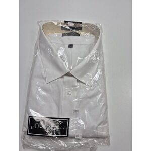 Mario Rossini Dress Shirt Mens 22 36/37 Big & Tall White Classic Fit Long Sleeve